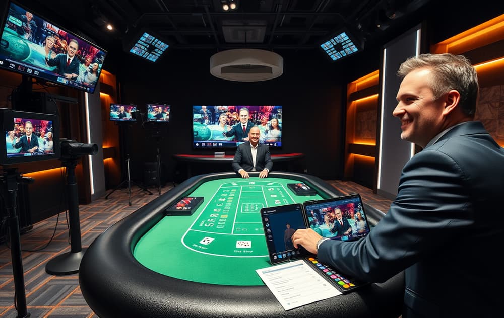 Live casino studio med ekte dealer og direktesending i HD-kvalitet